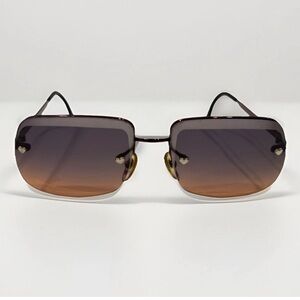 RARE Vintage Chloé 48S 252 Rimless Sunglasses Heart Detail Brown Gradient Y2K